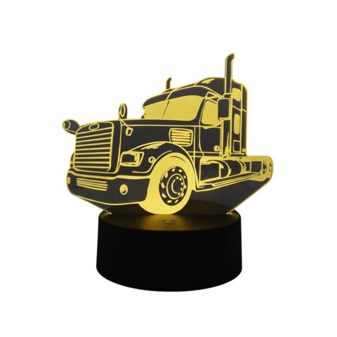 Lelumania - Lampara Ilusion 3D Camión De 7 Colores, Base Touch