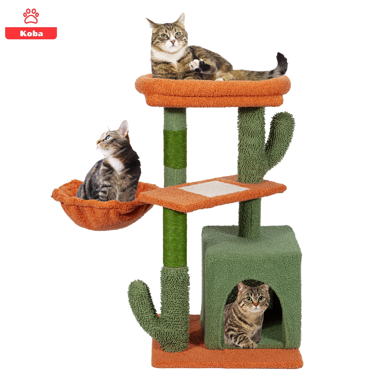 Rascadores Para Gatos Torre Multifuncional Cactus 77cm Koba