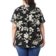 thumbnail image 3 of Agnes Orinda Camisas de Mujer Tallas Grandes Estampado Floral Botón Cuello en V Manga Corta Elegante Tops 2X Negro, 3 of 6