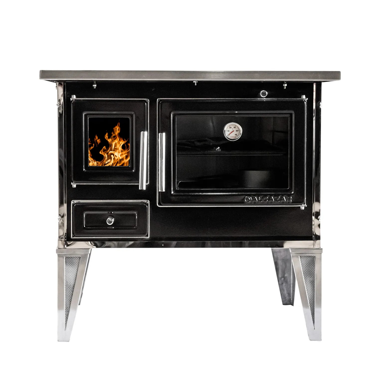Alcazar - Cocina A Leña Calbuco L90 Negra