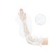 thumbnail image 3 of INSPIRE CHIC Guantes de malla floral de encaje para mujer con lazo de perlas, puntos de lunares, longitud de muñeca sin dedos para boda elegante, fiesta de noche, blanco7, 3 of 6