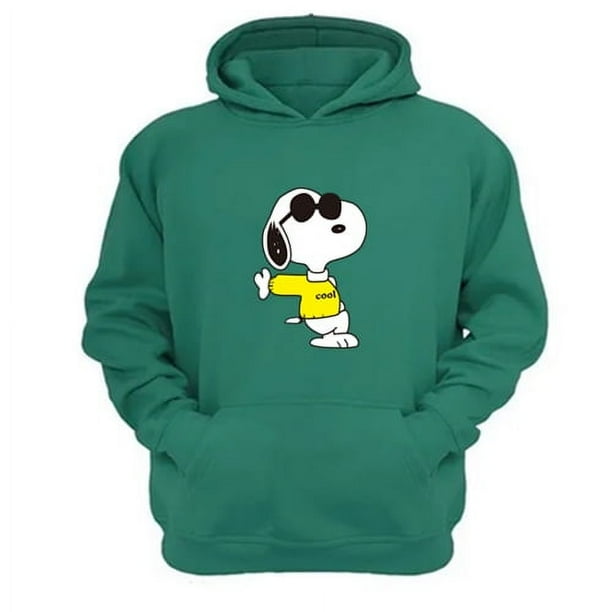 Polerón Canguro Snoopy Freddy Verde Aguamarina Talla Xs Unisex Lider
