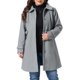 thumbnail image 1 of Abrigos de talla grande para mujer de Agnes Orinda, chaqueta de trinchera con un solo pecho, abrigos largos de invierno, 2X gris, 1 of 6