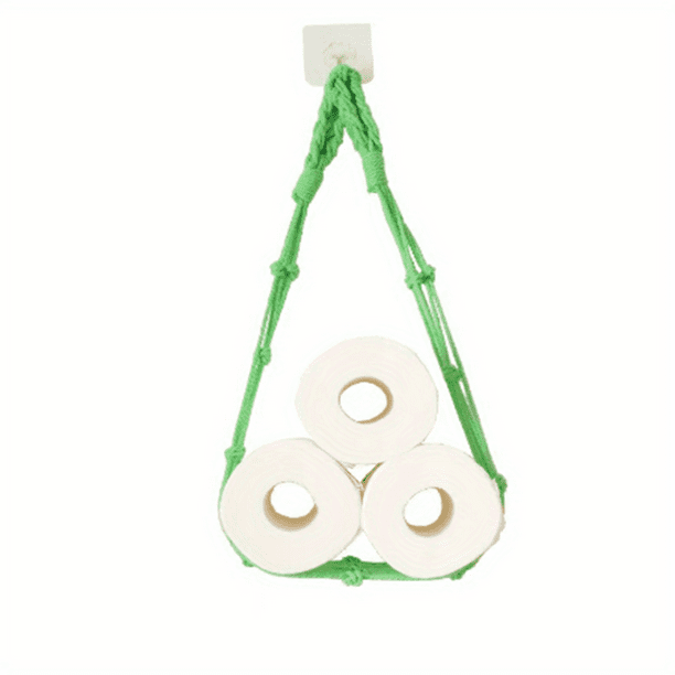 1pc Bohemian Style Cotton Rope Wall Hanging Paper Towel Holder - Simple and Stylish Storage Rack