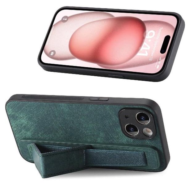 Funda Protectora con Correa para iPhone 15 Resistente a Golpes Verde