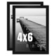 thumbnail image 1 of Marco de fotos LaVie Home 4x6 negro, paquete de 2, resistente al agua, 1 of 7