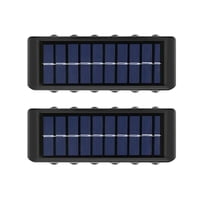 Genérico - Pack X 2 Lampara Solar 12 Led Exterior Aplique De Muro