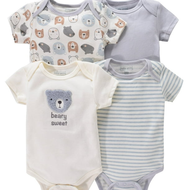 Get Ready to Fall in Love with Our 4pcs Soft and Breathable Newborn Infant Rompers! Perfect for Baby Boys and Girls, These Short Sleeve Round Neck Bodysuits Feature Adorable Cartoon Animal and Flowers