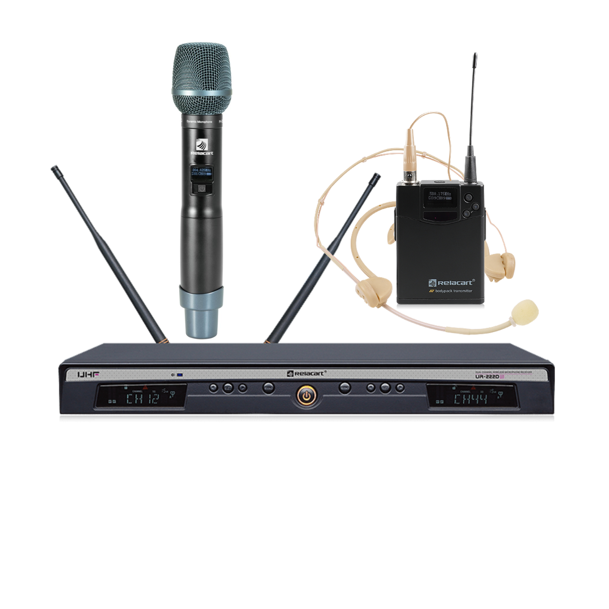 Relacart Ur-222D Mc Sistema Inalámbrico De Mano Y Cintillo Headset