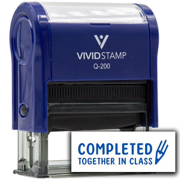 Sello de goma Vivid Stamp Q-200 con tinta azul
