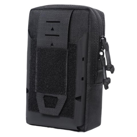 Ioensy - Bolsa Táctica Molle, Riñonera, Bolsillo Para Teléfono, Senderismo, Camping, Herramientas, Bolsa Negra
