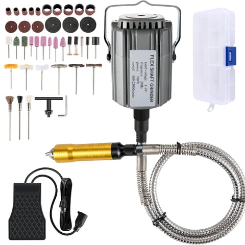 Amoladora De Eje Flexible Vevor 780W, Herramienta Rotativa 500-23000 Rpm, 131 Unidades