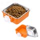 thumbnail image 1 of Uxcell Cuenco para Jaula de Perro, Comedero de Agua y Comida Antivuelco de Acero Inoxidable Desmontable para Jaula de Mascotas (Cuadrado, Naranja, 17.7oz), Destinado para Cachorros/Gato/Conejo/Pájaro, 1 of 7