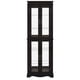 thumbnail image 3 of Lighted Glass Curio Display Cabinet with Wood Frame - Elegant Glass Storage for Wine, Toys & Collectibles - Perfect for Living Room, Kitchen & Pantry - Bulb Included, Black, 3 of 3