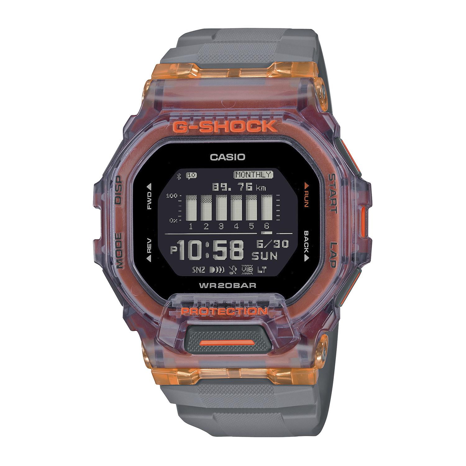 Reloj G-shock Gbd-200sm-1a5dr Resina Hombre Naranja Naranja