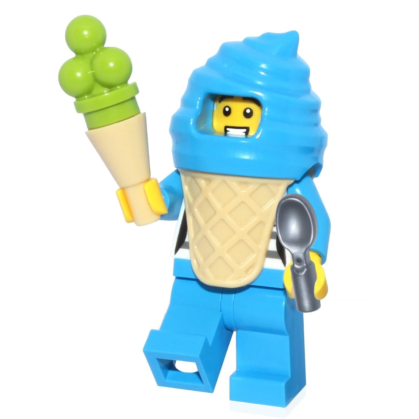 Minifigura De Lego City Town, Chico Con Traje De Helado Azul