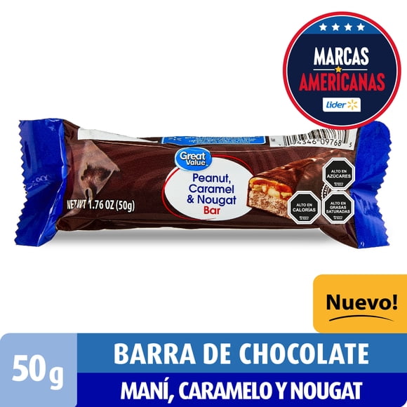 Barra De Chocolate Con Maní, Caramelo Y Nougat, 50 g