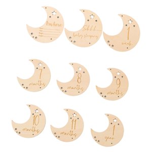 Magideal - 9 Piezas Hermosa Imagen De Hito Para Recién Nacido, Pieza De Kilometraje De Doble Cara, Decoración De Fiesta De Cumpleaños, Señal De Anuncio De Nacimi Versión Niños