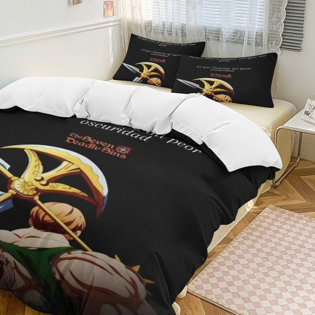 The Seven Deadly Sins Anime Home Bed 3-piece Set Classic Japanese Anime Polyester Wash Student Dormitory Set