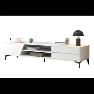 Space Home - Rack Tv Vinicius Blanco 120 Cm Melamina Mueble Organizador