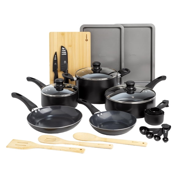 Juego de utensilios de cocina Ecolution Easy Clean, cerámica antiadherente, 26 piezas