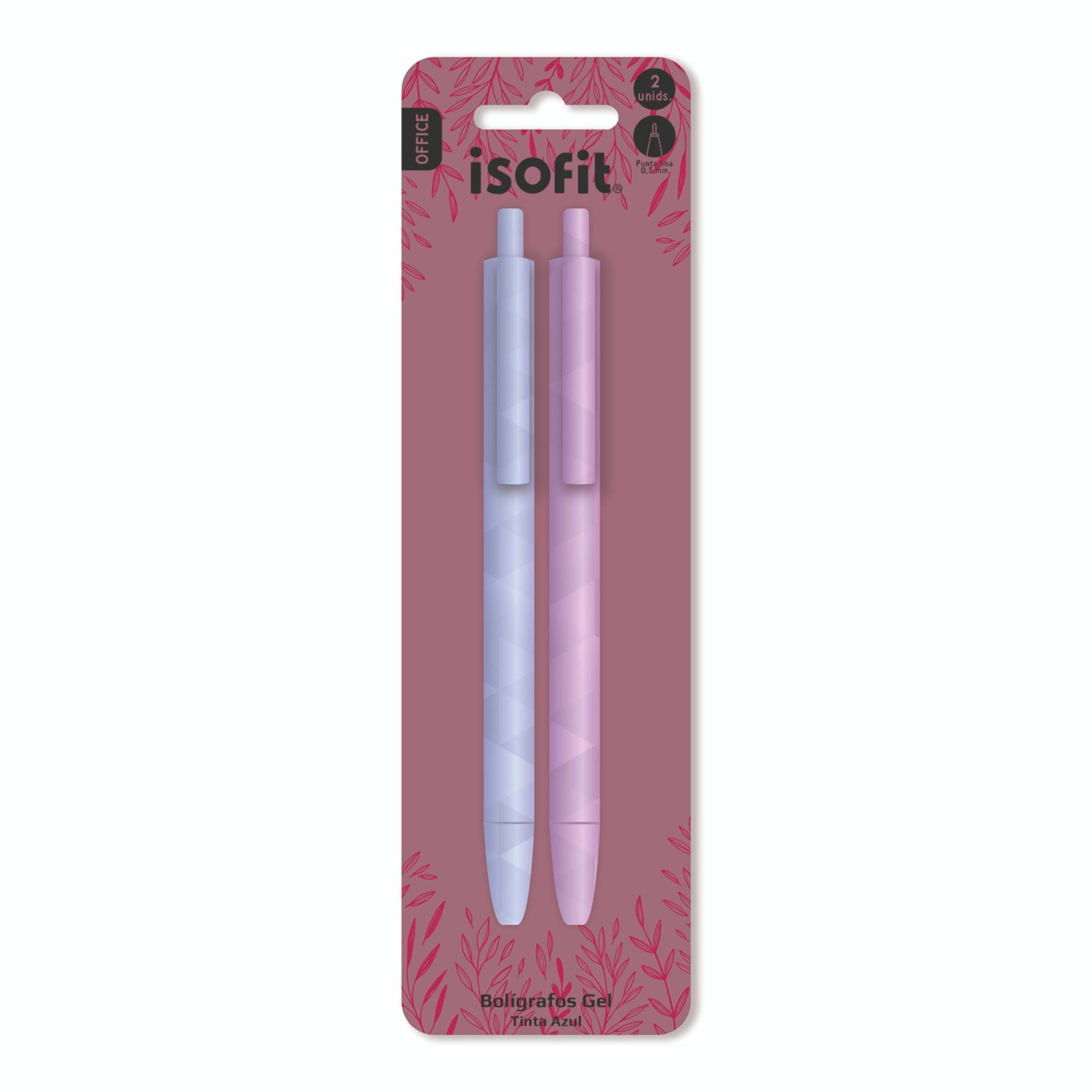 Bolígrafo Gel Azul 0,5mm 2 Unidades Isofit