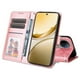thumbnail image 2 of Funda tipo cartera FOXDOCK para Vivo V50 , diseño girasol en relieve, cuero PU, cierre magnético, soporte y tarjetero, 2 of 4
