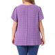 thumbnail image 3 of Agnes Orinda Blusas de Verano para Mujer Tallas Grandes de Pascua con Cuello Redondo de Lunares Suizos y Mangas Cortas de Tulipán con Pliegues en el Frente 4X Púrpura, 3 of 6