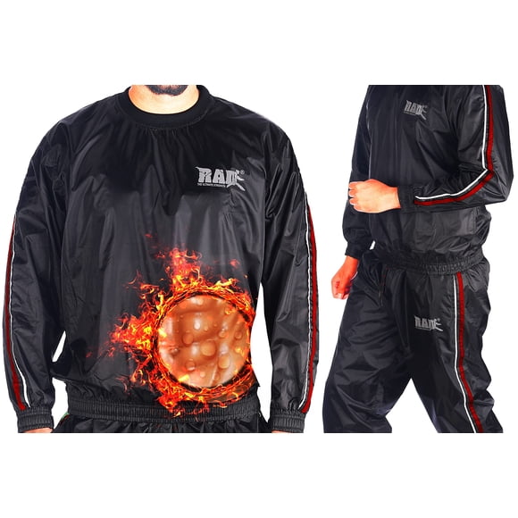 Traje sauna para sudar RAD Heavy Duty para fitness y pérdida de peso, rojo, 4XL