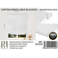 Tecnocasa - Cortina Roller Blackout 180X200Cm Blanco-1042