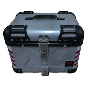 Baúl Top Case Para Motocicleta 45L Plateado Ridewolf 0710-45