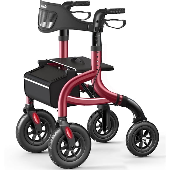 Andador HOLYHEAL con ruedas de 10" y asiento plegable