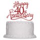 thumbnail image 3 of Decoración para tartas Sleyberoy con purpurina para celebrar el 40 aniversario, color rojo, 3 of 8