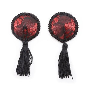 Dominame - Pezoneras Con Borlas Rojo