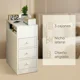 thumbnail image 2 of Velador Angosto Con Cajones Bicolor Homer Design 30*30*66cm Mate Blanco, 2 of 7