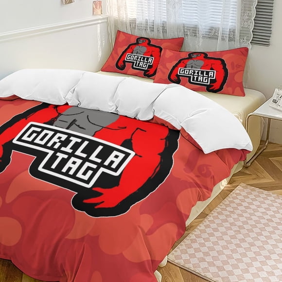 Red Camo Strong Gorilla Tag Comforter Set Soft 3 Pcs Twin Bedding Sets Thicken for All Season