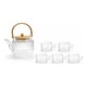 thumbnail image 1 of Set De Tetera De Vidrio Con Tazas Asa Y Tapa De Bambú Vidrio, 1 of 2