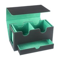 Ioensy - Caja De Baraja De Cartas Funda Protectora De Tarjetas De Cuero Pu Resistente Estuche Para Barajas Estuche Para Cartas Coleccionables Verde