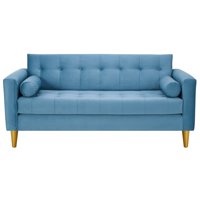 Bodevir - Sofa Retro 3C Felpa 01 Azul Petroleo