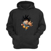 Genérico - Polerón Canguro Goku Gris Oscuro Talla Xs Unisex