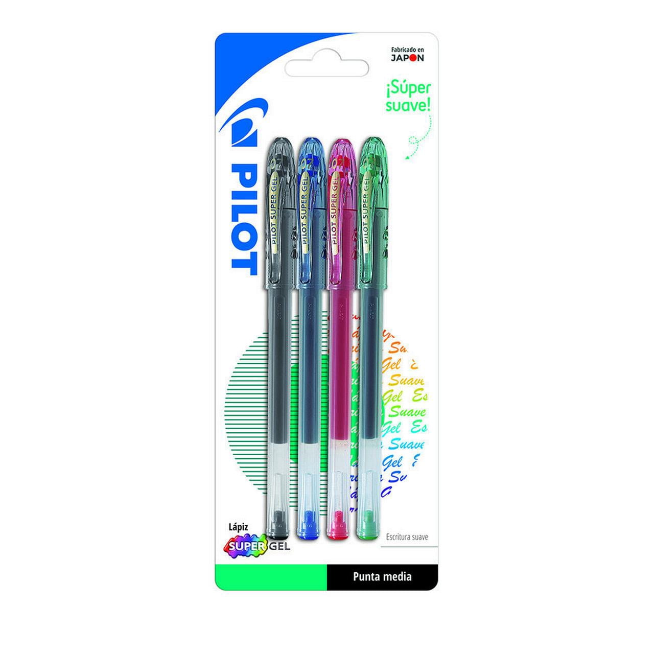 Lápiz Super Gel 0.7 1b+1l+1r+1g Blister Pilot