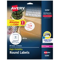 Etiquetas Redondas Imprimibles Avery De Alta Visibilidad, 2,5 Cm, 300 Unidades
