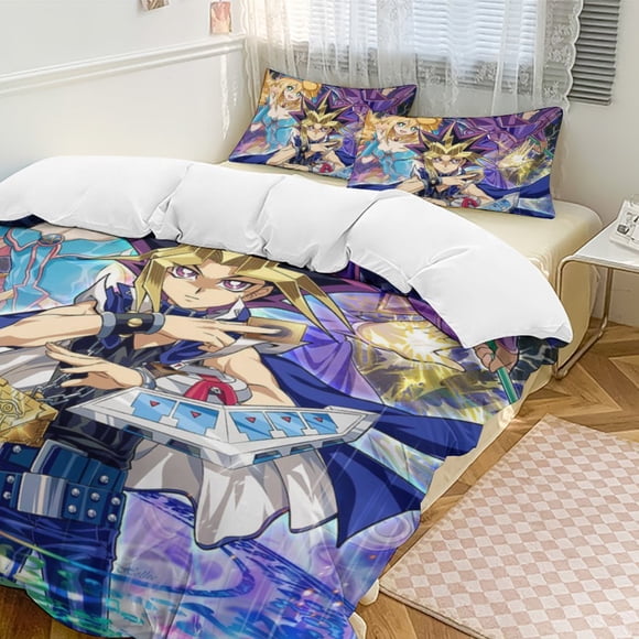 Yu-Gi-Oh 3-Piece Bedding Set Warm And Comfortable Soft Duvet Cover Bed Set for Boys Girls Kids Adult Bedroom All Season