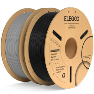 Filamento Para Impresora 3D Elegoo Pla Plus, 1,75 Mm, Negro Y Gris, 2 Kg