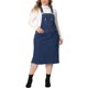 thumbnail image 2 of Agnes Orinda Vestido de Tirantes de Mezclilla con Tirantes para Mujer de Talla Grande, Falda de Jean Distressed Racerback 2X Azul Oscuro, 2 of 6