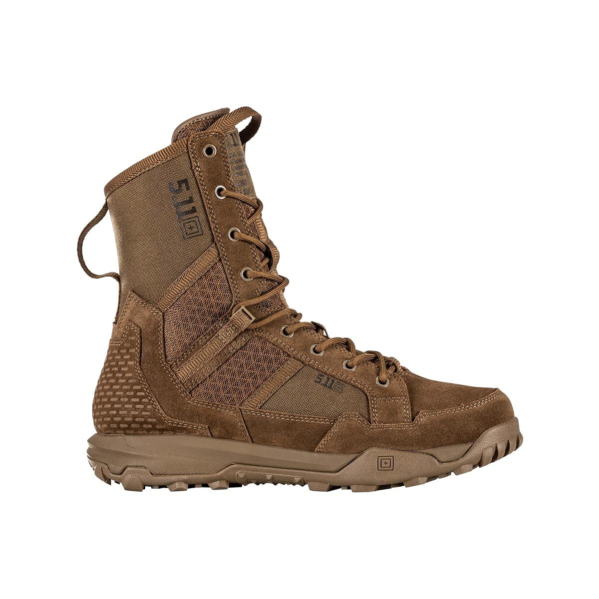 Botas Tácticas Para Hombre 5.11 A/t Todo Terreno De 20 Cm Estilo Militar Para Nieve, Senderismo Y Trabajo – Sin Cremallera, Resistentes Al Agua, Color Coyote Oscuro, Talla 10 Ancho, Estilo 12422