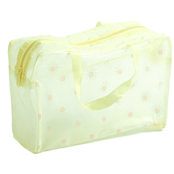 Neceser transparente con dibujos animados para maquillaje, pequeño, para mujeres y niñas, estuche transparente para brochas de maquillaje, organizador impermeable para artículos de tocador, estuche pa