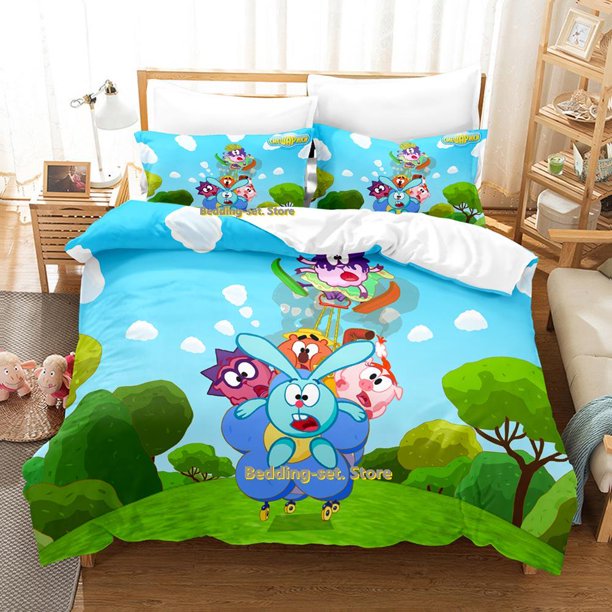 Smeshariki Bedding Set Single Twin Full Queen King Size Bed Set Adult Kid Bedroom Duvetcover Sets 3D Print Anime Bed Sheet Set Bed Sheets