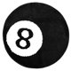thumbnail image 1 of Alfombra TURKUAZ LABEL, 8 bolas, 60 cm, blanca y negra Hypebeast Y2K, 1 of 6