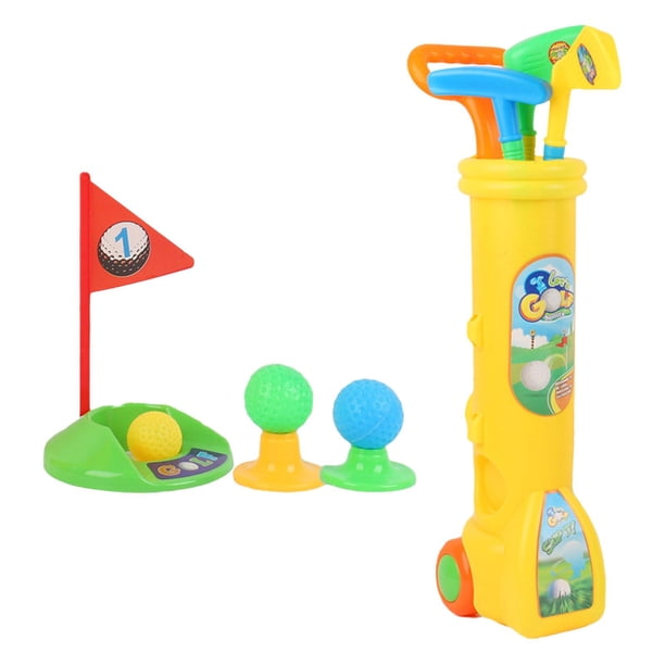 Juego De Palos De Golf Para Niños, Juguetes De Golf Portátiles Para Interiores, Edades 3, 4, 5, 6 Años, Juguete De Fiesta Para Niños, Amarillo